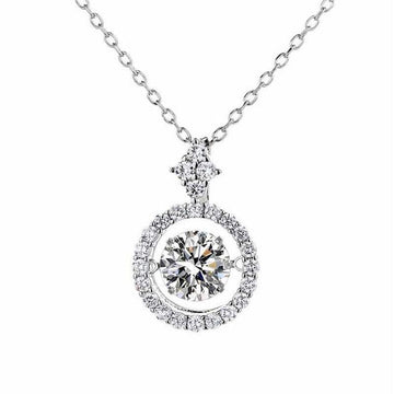 Dancing Diamond Design 1/0.8 CT Round Cut VVS High Quality Moissanite Diamonds Necklace Luxury Jewellery - The Jewellery Supermarket